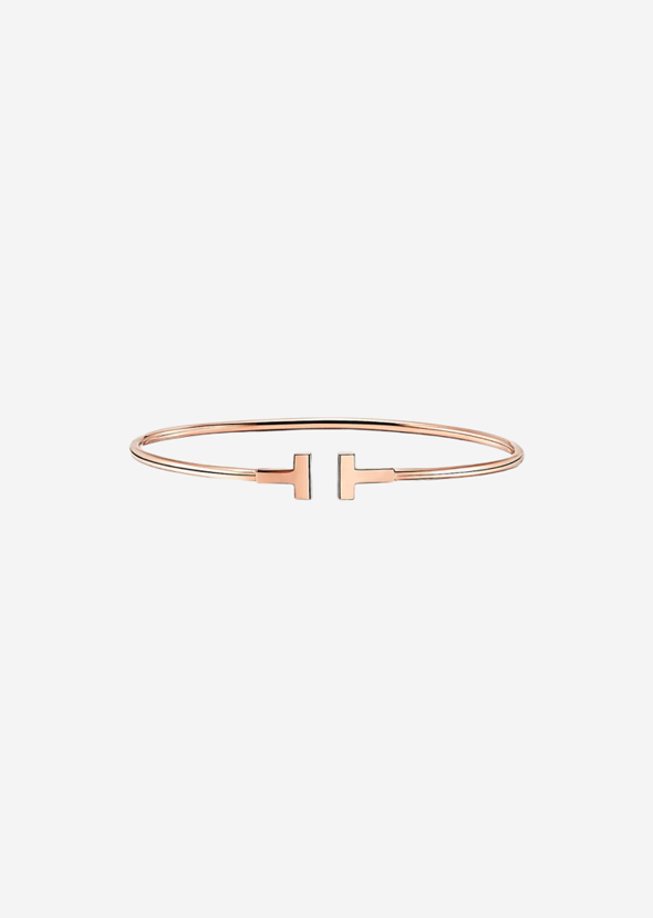 Tiffany & Co. Tiffany T Narrow Wire Bracelet Rose Gold